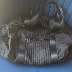 Fabletics Black Quilted Tote with Webbing Straps